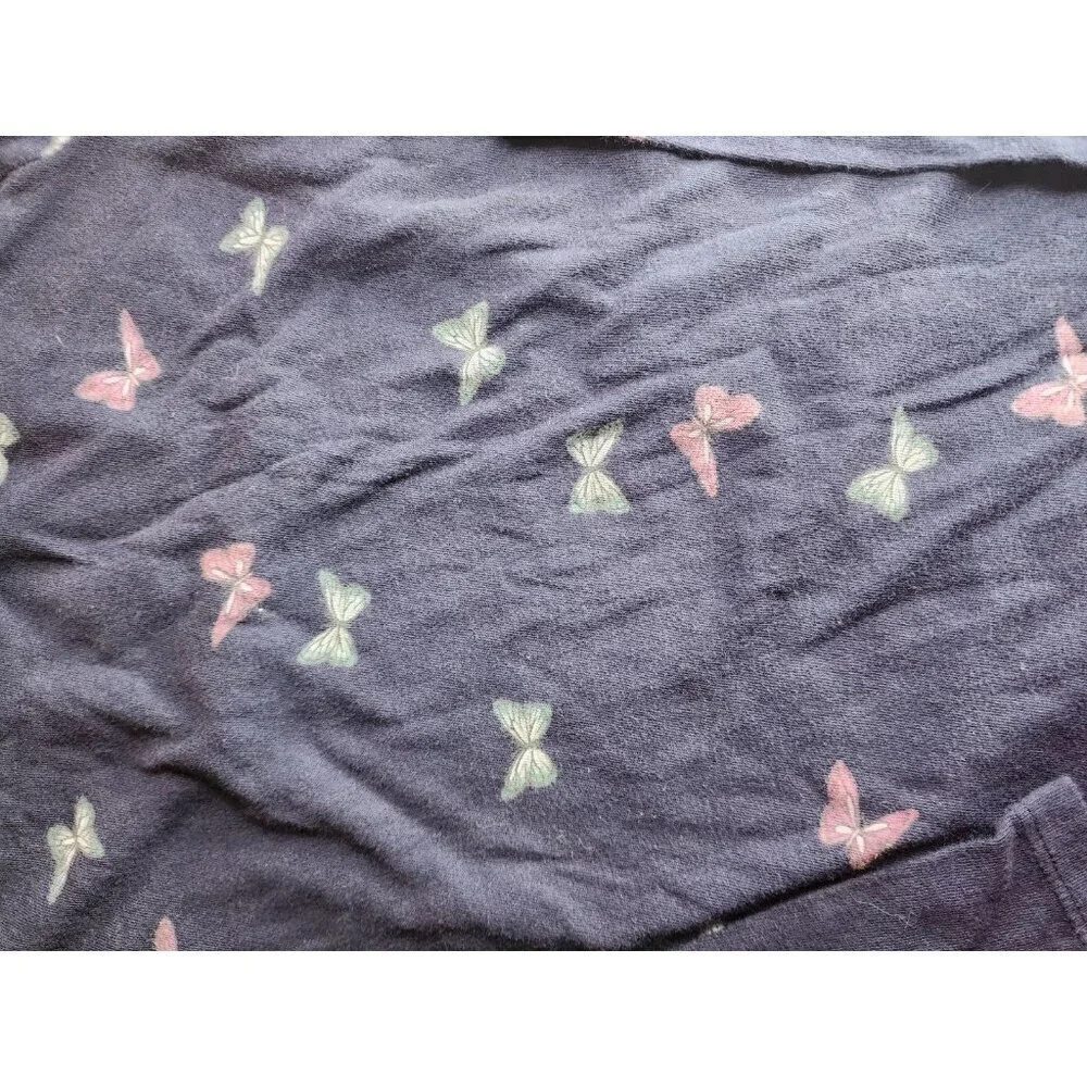 Lot of 2 Girls L 10/12 1 Cat & Jack /1 Old Navy Long Sleeve Butterfly, Glitter